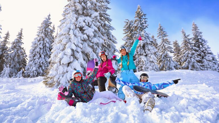 Skiing Winter Snow People Smiling